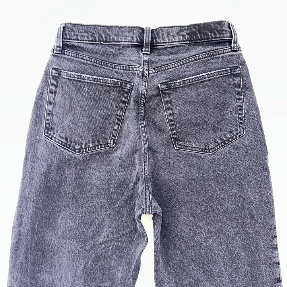 Abercrombie & Fitch Black Denim Straight Button Fly High Rise Crossover Dad Jean - Picture 4 of 11